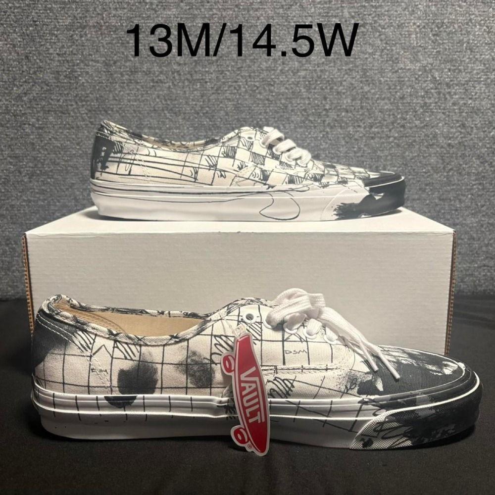 Vans Vault Authentic Connor Tingley Black white Size 13M Brand New